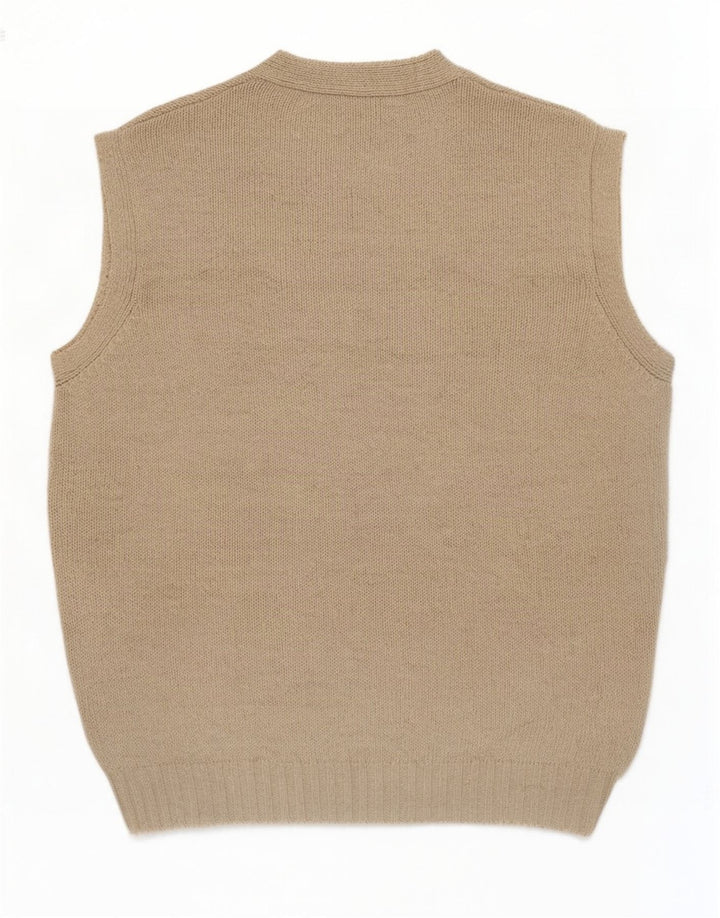Benetton Mens Vest Tank Top Bumbac Mediu Bej