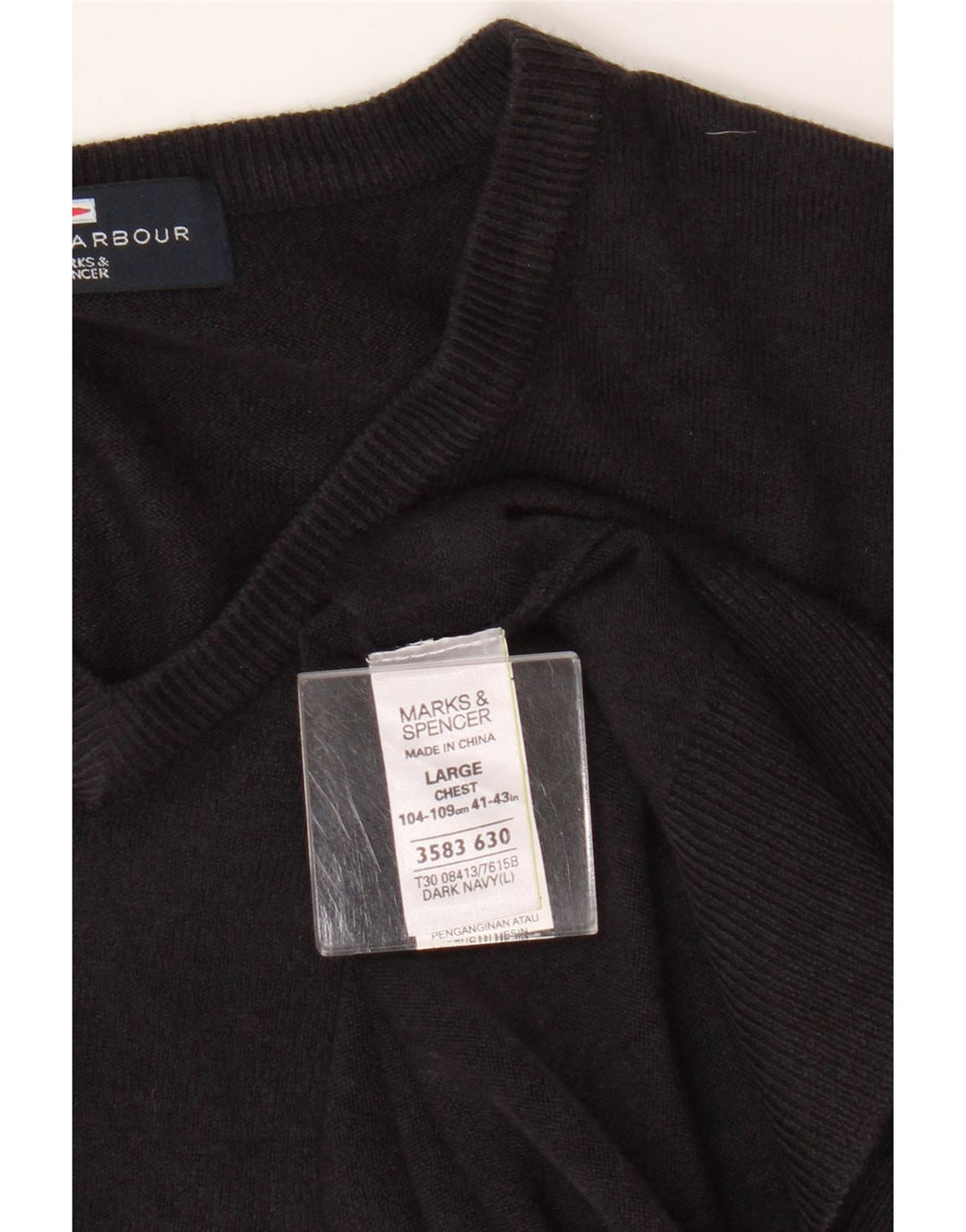 Pulover Marks & Spencer pentru bărbați, Blue Harbour, cu decolteu în V, mare, bleumarin