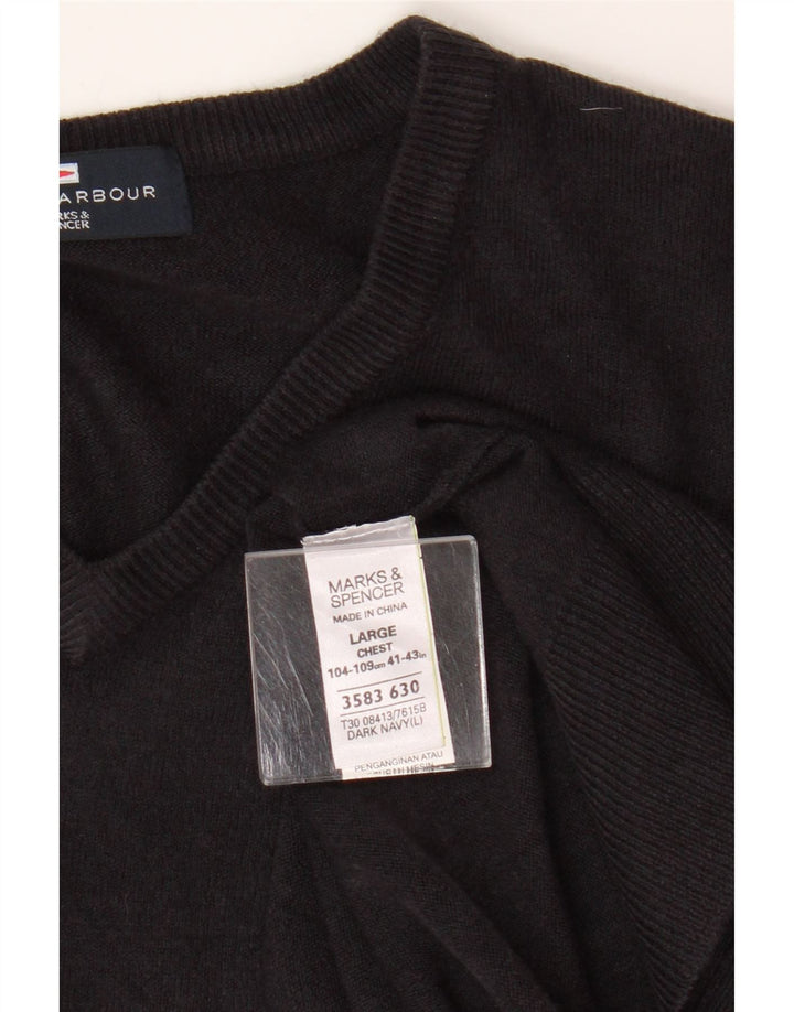 Pulover Marks & Spencer pentru bărbați, Blue Harbour, cu decolteu în V, mare, bleumarin