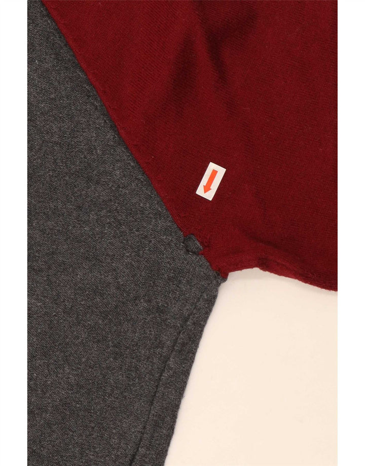 Pulover Jack Wills pentru bărbați cu gât roșu, bumbac color bloc, gri mediu