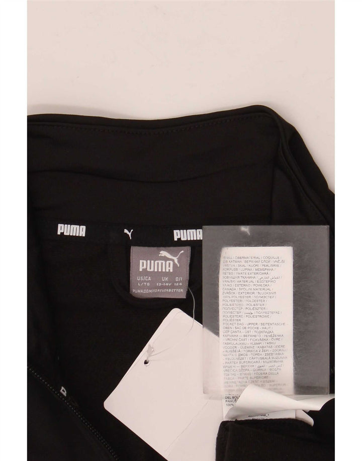 Jachetă de trening Puma pentru băieți 13-14 ani, poliester negru color bloc