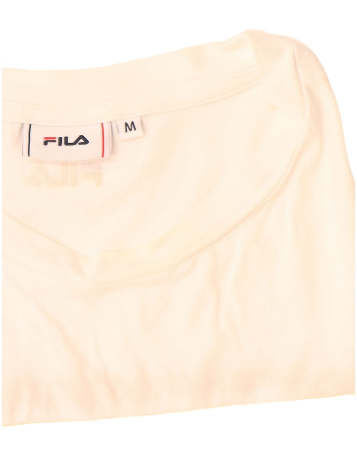 Tricou cu grafic Fila pentru femei Top UK 14 Medium White Bumbac