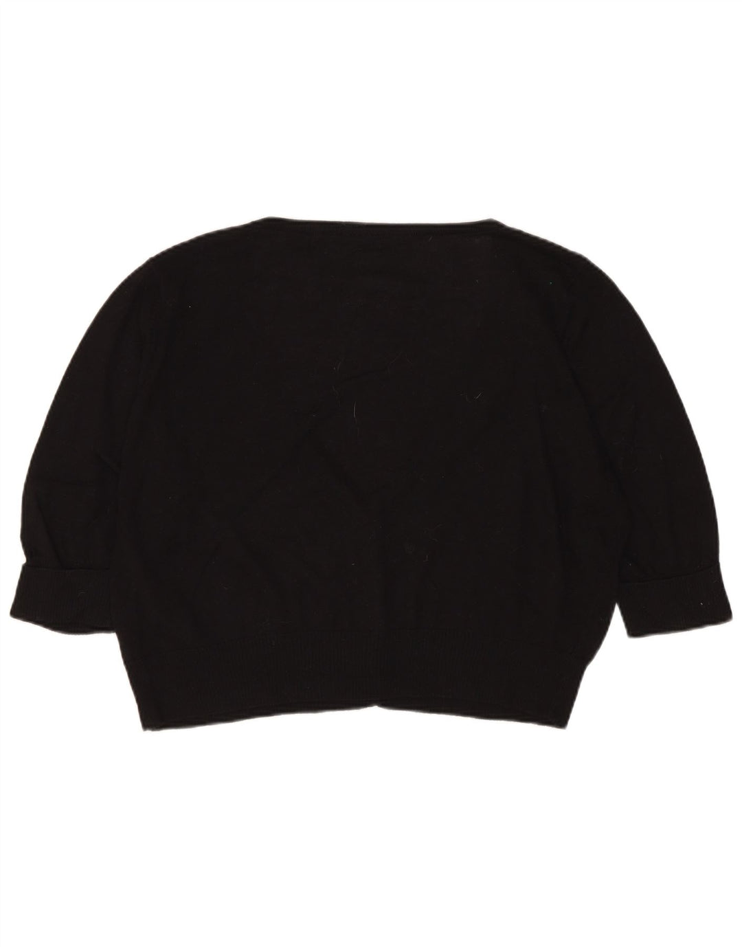 MARKS & SPENCER Pulover cardigan cu mâneci 3/4 pentru femei UK 18 XL Negru
