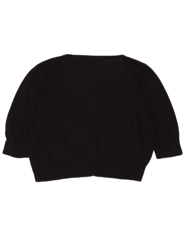 MARKS & SPENCER Pulover cardigan cu mâneci 3/4 pentru femei UK 18 XL Negru