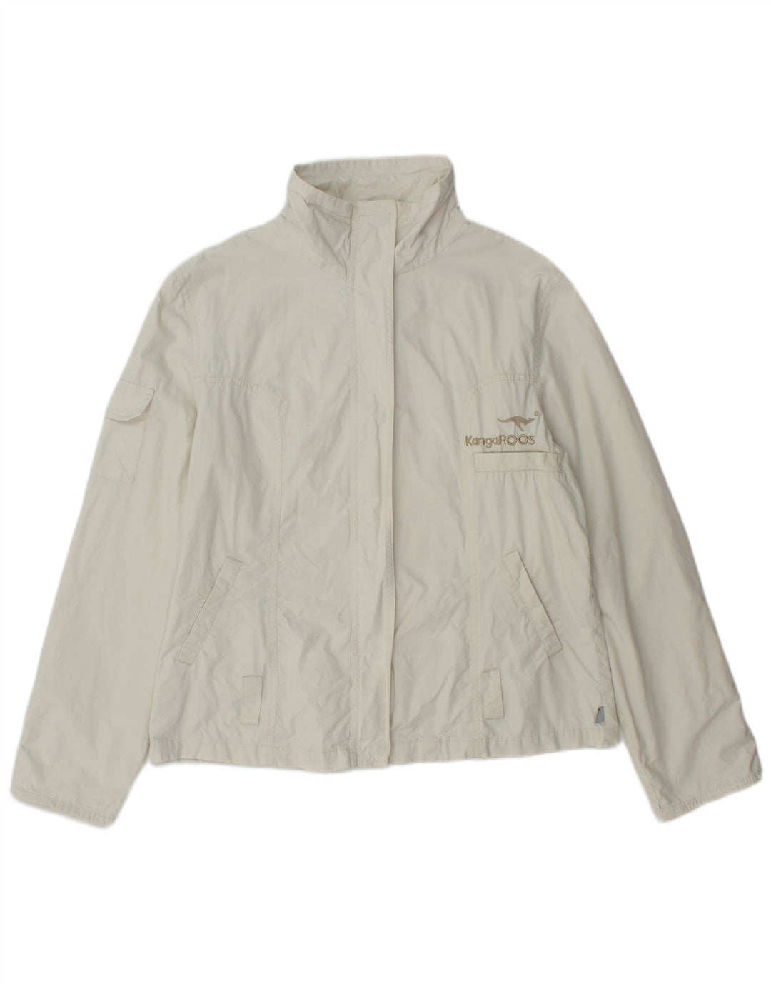 Geacă bomber cu grafică pentru femei Kangaroos UK 18 XL bumbac alb