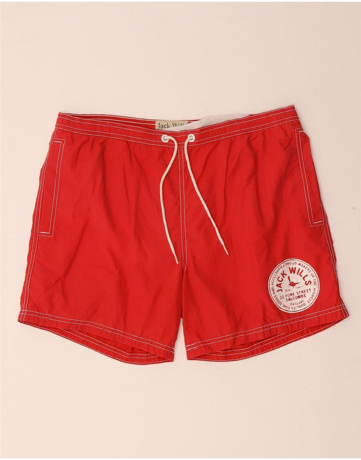 Pantaloni scurți de înot cu grafică Jack Wills pentru bărbați, bumbac roșu mediu