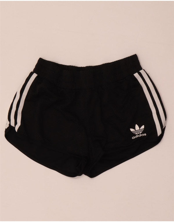 Pantaloni scurți sport Adidas pentru femei UK 8 Small Negru Poliester