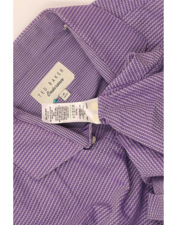 Cămașă pentru bărbați Ted Baker, mărimea 16, bumbac cu dungi mov