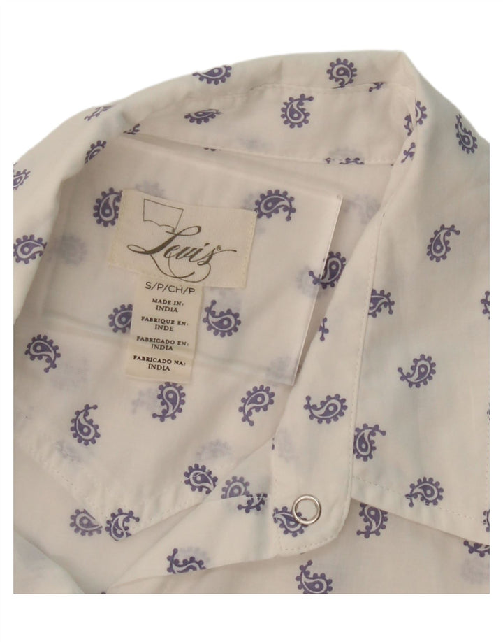 LEVI'S Womens Shirt UK 10 Small White Paisley Vintage Levi's and Second-Hand Levi's from Messina Hembry 
