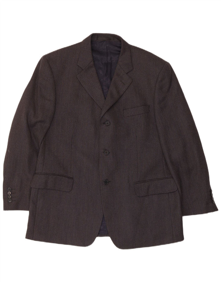 Jachetă pentru bărbați Marks & Spencer pentru bărbați, cu 3 nasturi, UK 44 XL, lână virgină bleumarin
