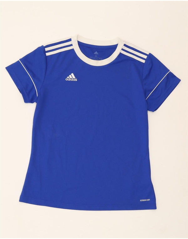 Tricou ADIDAS Aeroready pentru femei, Marea Britanie 12/14, poliester albastru mediu