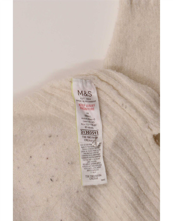 Marks & Spencer Pulover oversized cu gât rulat pentru femei UK 10 Small White