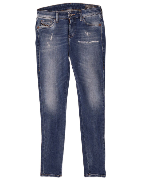 DIESEL Blugi skinny Slandy Distressed pentru femei W27 L29 Bumbac albastru
