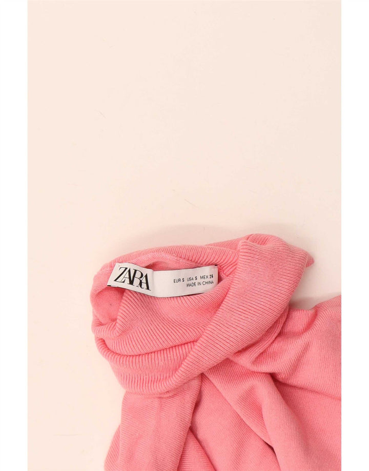 Pulover pentru femei cu gât rulat Zara UK 10 mic roz