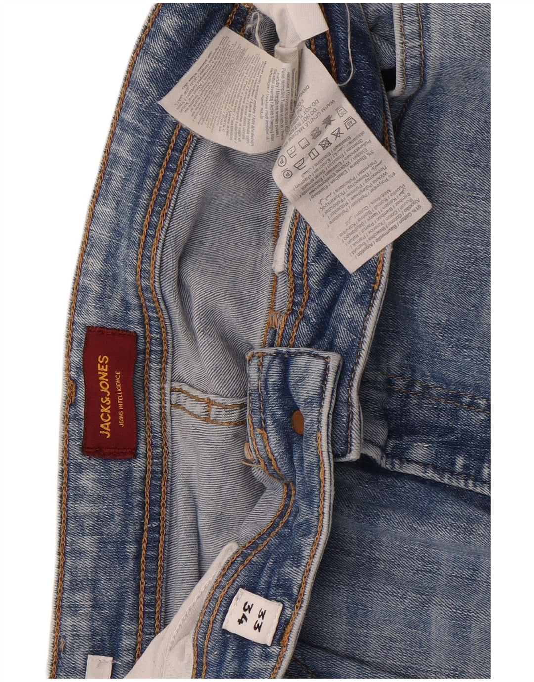 Blugi Jack & Jones Clark Slim pentru bărbați W33 L34, bumbac albastru