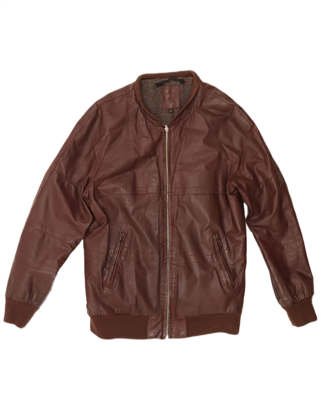 Jachetă de piele pentru bărbați VINTAGE UK 38 Burgundy mediu