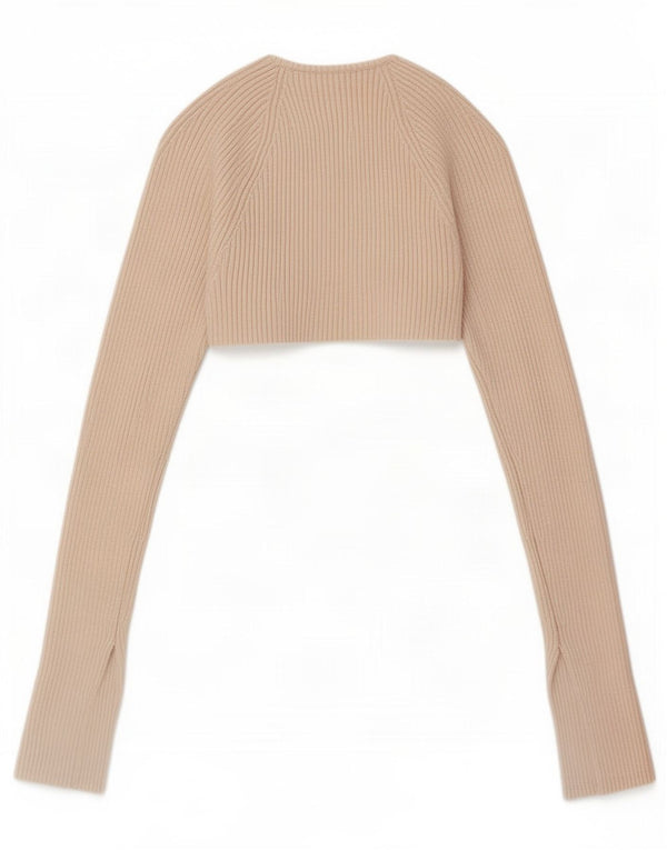 Top Bolero pentru femei Zara UK 8 Small Beige Viscose