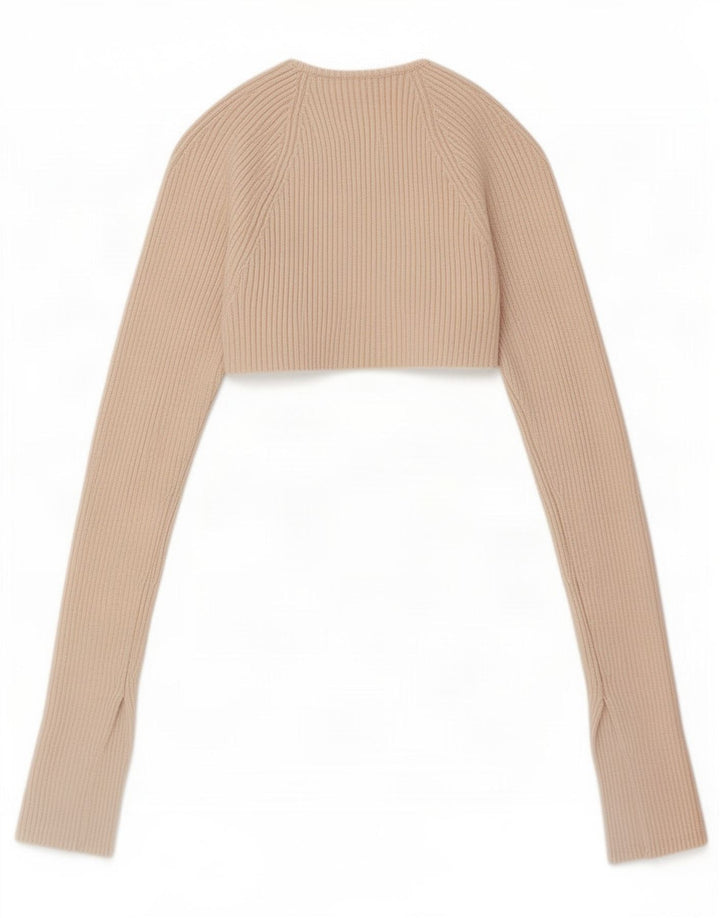 Top Bolero pentru femei Zara UK 8 Small Beige Viscose