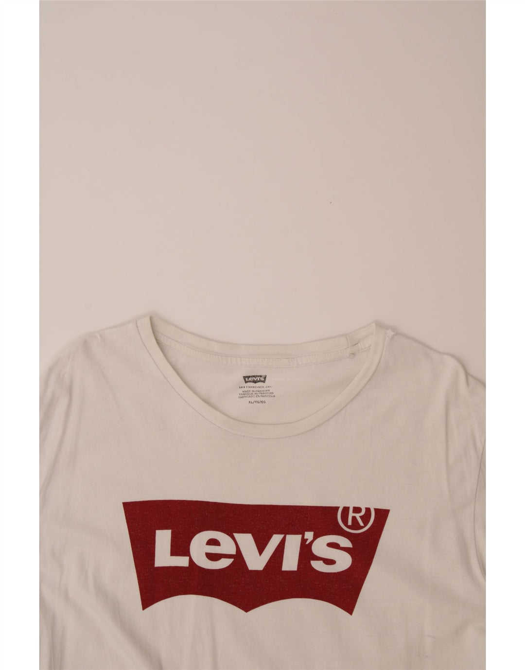 LEVI'S Mens Graphic T-Shirt Top XL White Cotton Vintage Levi's and Second-Hand Levi's from Messina Hembry 