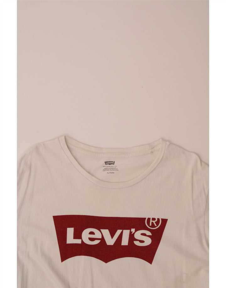 LEVI'S Mens Graphic T-Shirt Top XL White Cotton Vintage Levi's and Second-Hand Levi's from Messina Hembry 