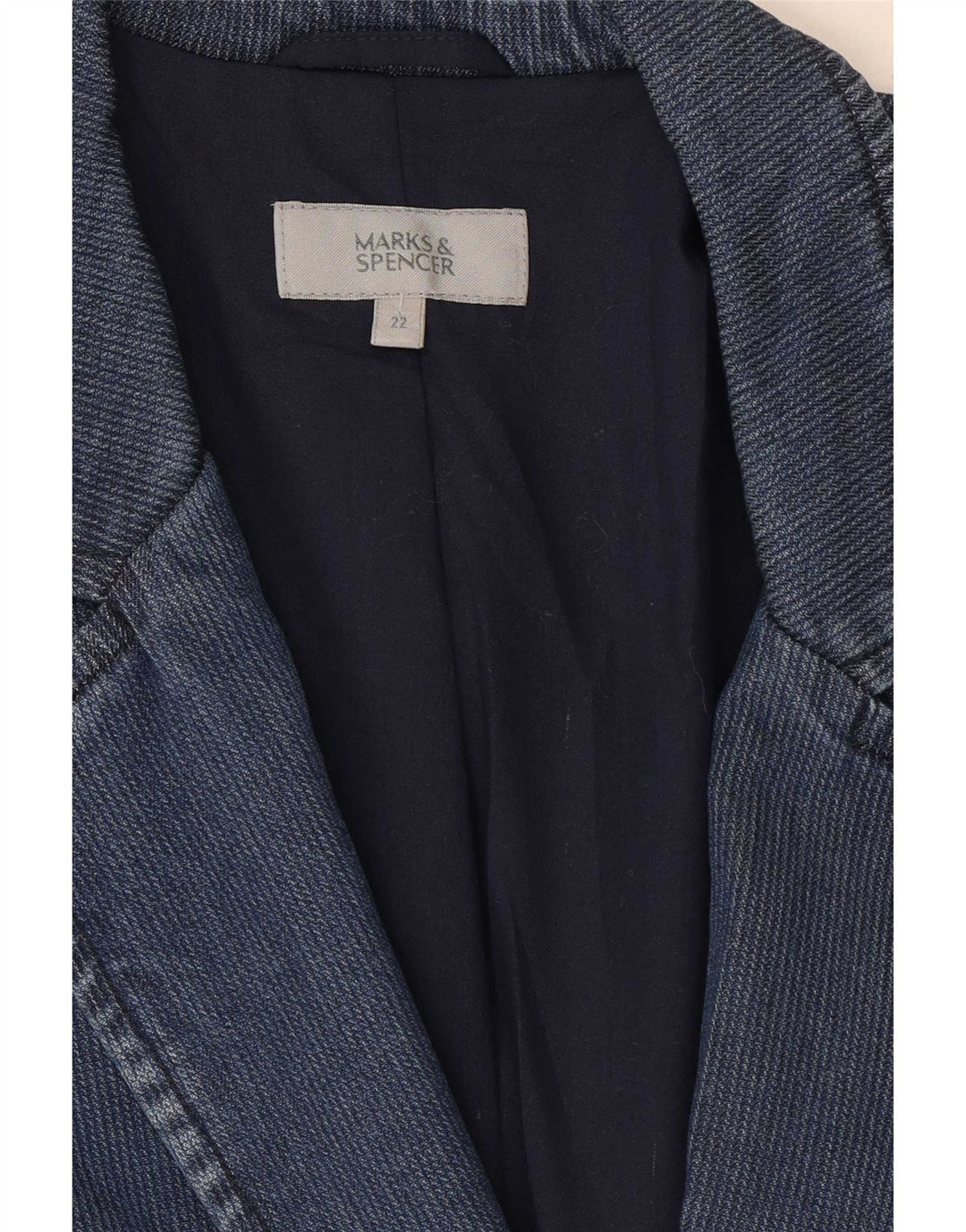 Jachetă pentru femei Marks & Spencer, cu 2 nasturi, UK 22 3XL, bleumarin, Lyocell
