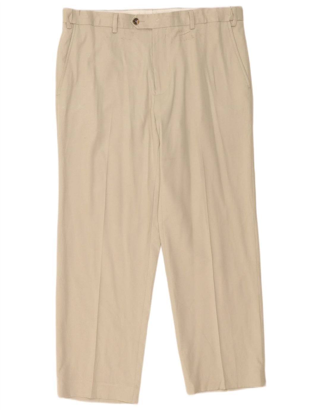Pantaloni de costum pentru bărbați Marks & Spencer, cu ajustare normală, L36 L29, poliester bej