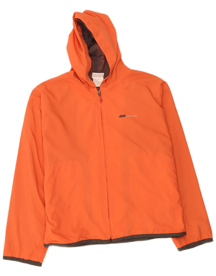 REEBOK Womens Hooded Rain Jacket UK 16 Large Orange
