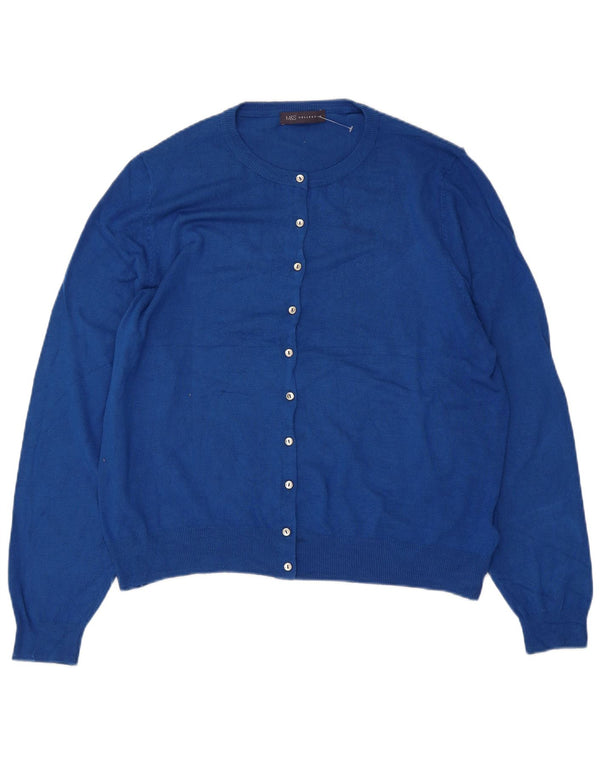 Pulover cardigan pentru femei Marks & Spencer UK 20 2XL Blue Viscose