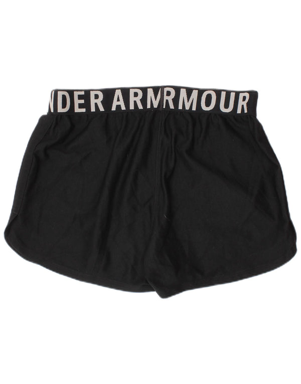 Pantaloni scurți sport Under Armour pentru fete Heat Gear Graphic 11-12 ani mari, negru