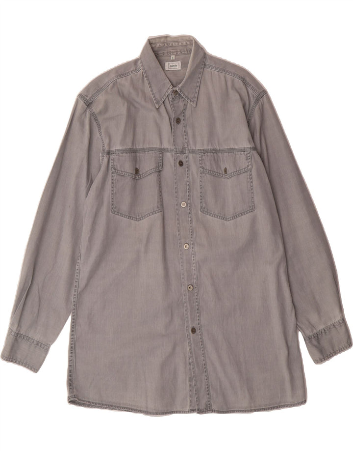 CANDA Mens Denim Shirt Medium Grey Cotton Vintage Canda and Second-Hand Canda from Messina Hembry 