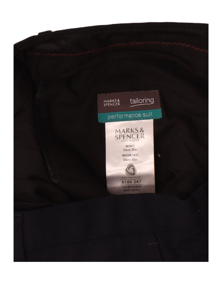 Pantaloni casual drepti pentru bărbați Marks & Spencer L32 L33 Lână bleumarin