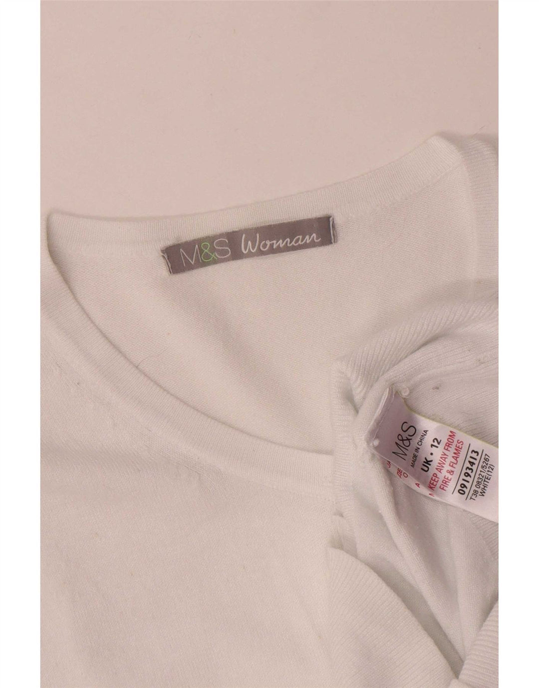 Pulover cardigan pentru femei Marks & Spencer UK 12 Medium White Viscose