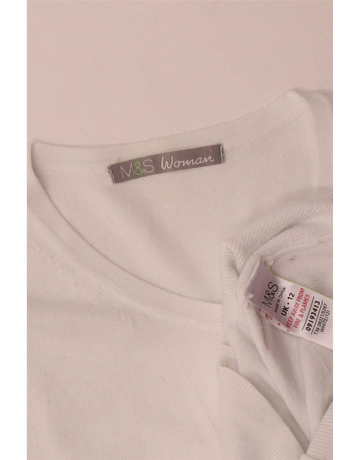 Pulover cardigan pentru femei Marks & Spencer UK 12 Medium White Viscose