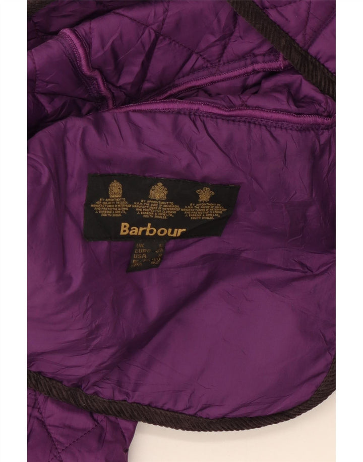 Jachetă matlasată pentru femei Barbour UK 12, mov mediu, poliester color bloc