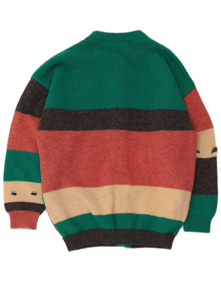 Pulover Cardigan Vintage pentru Damă UK 10 Mic Multicolor Colorblock