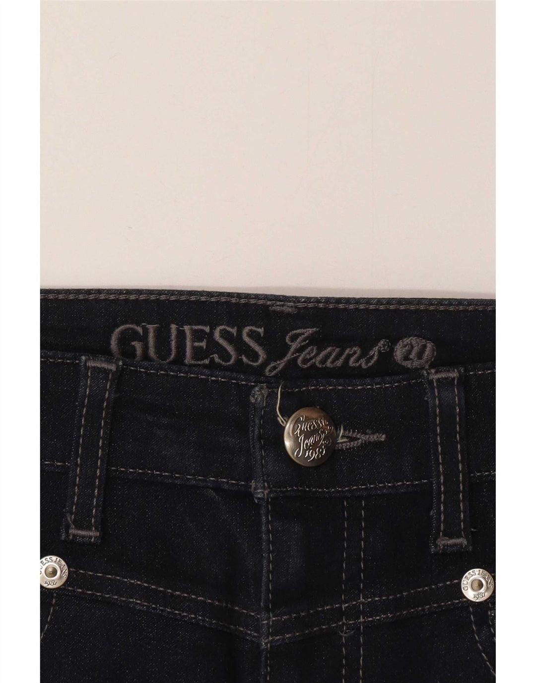 Fusta de blugi pentru femei Guess W28 Medium Bluemarin Bumbac