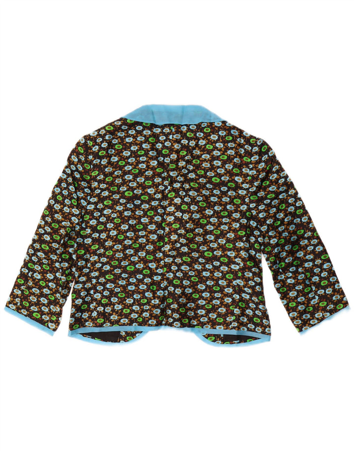 VINTAGE Set 2 piese mâneci 3/4 pentru femei UK 14 Medium Black Floral