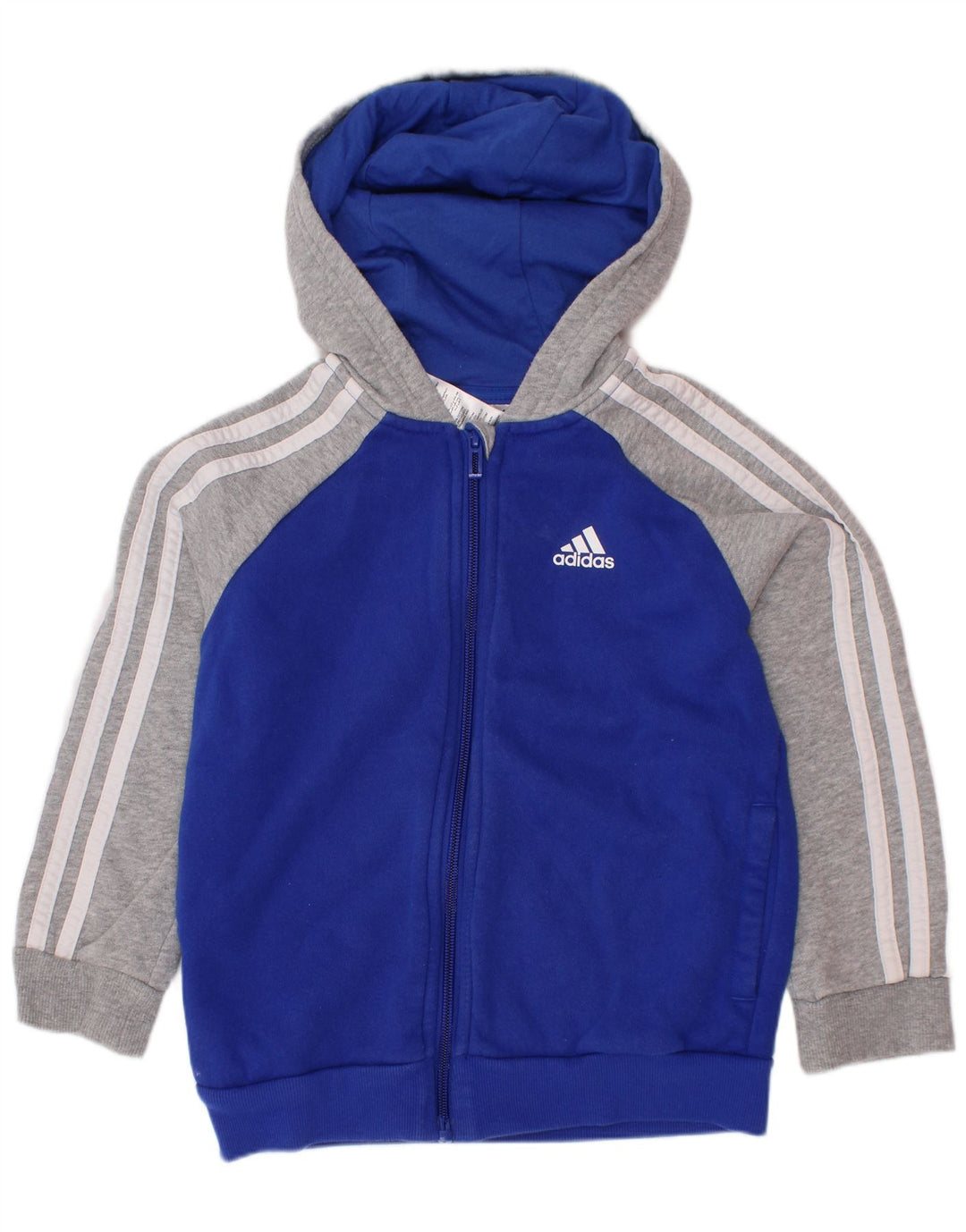 Pulover ADIDAS pentru băieți, cu fermoar, 6-7 ani, albastru, bumbac color bloc