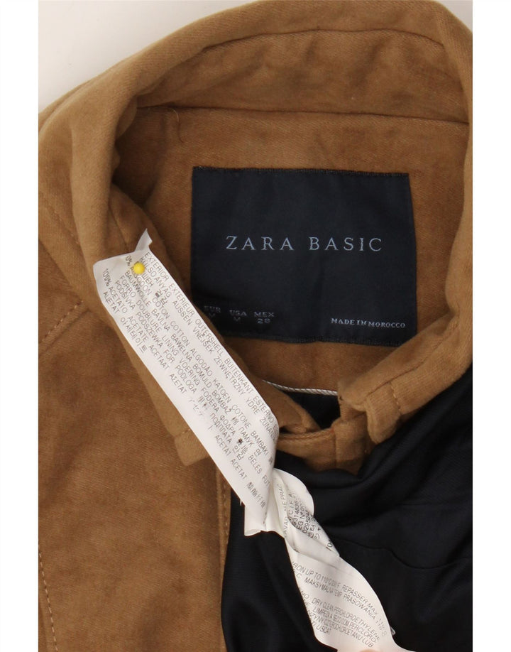 Palton dublu pentru femei Zara UK 12 bumbac mediu bej