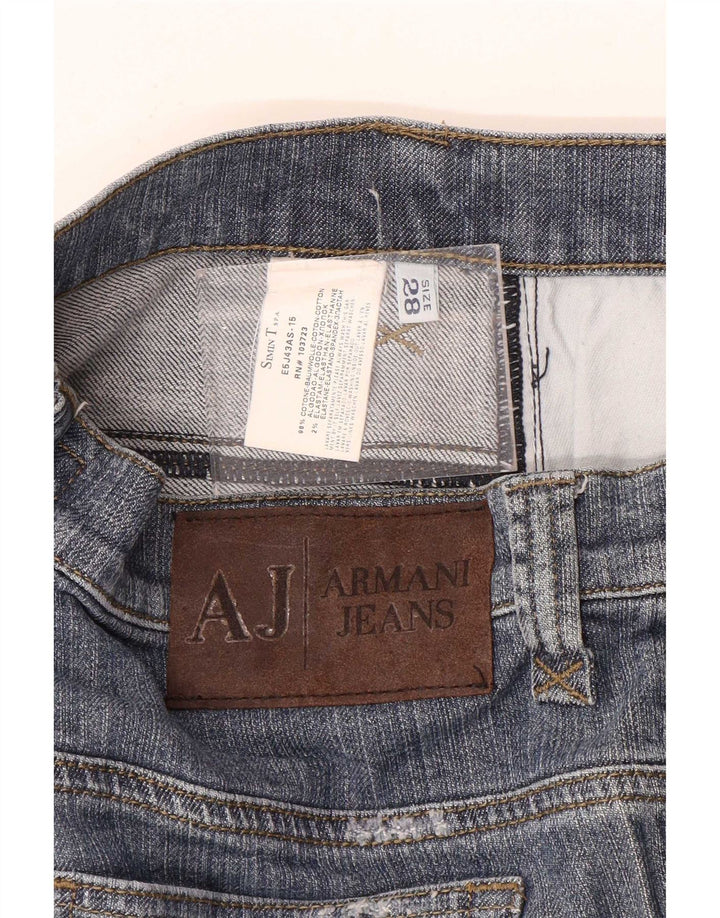 Blugi drepti pentru femei Armani W28 L26 Bumbac albastru