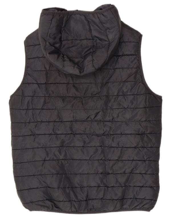 Jack & Jones Gilet căptușit cu glugă pentru bărbați UK 40 Poliester negru mare