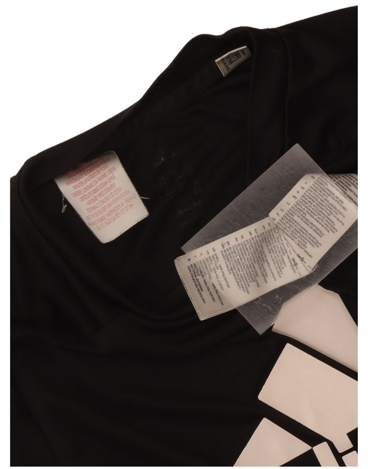 Tricou cu grafic Climalite Adidas pentru femei Top UK 12 Poliester mediu negru