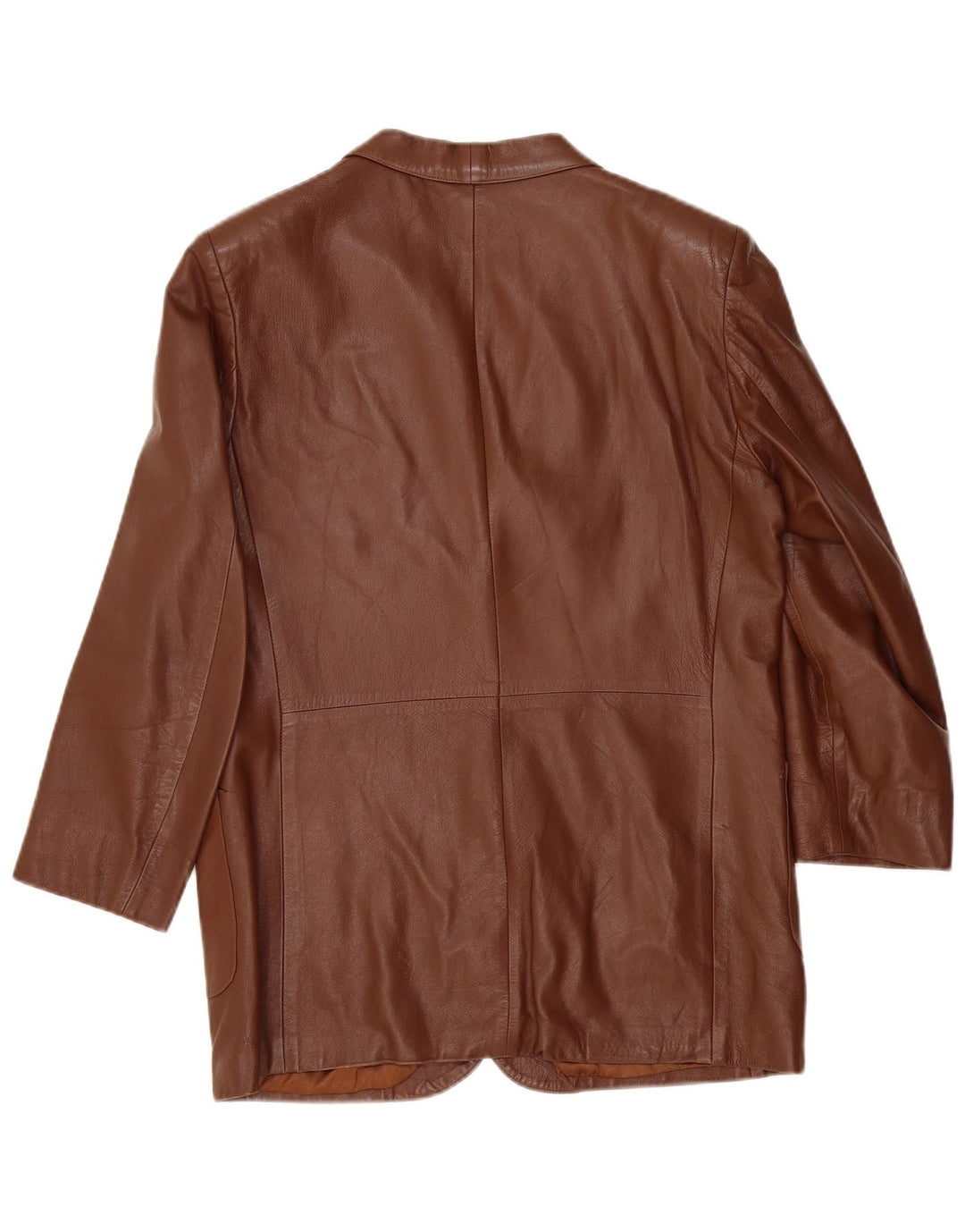 Jachetă vintage pentru bărbați din piele cu 2 nasturi IT 50 din piele maro mare
