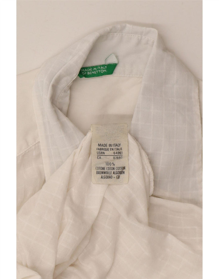 Cămașă Benetton pentru femei UK 14 Medium White Check Bumbac