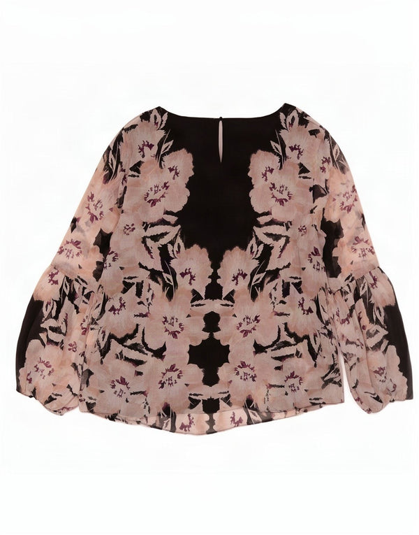 Bluză cu mânecă lungă pentru femei Calvin Klein, UK 18 XL, poliester floral negru