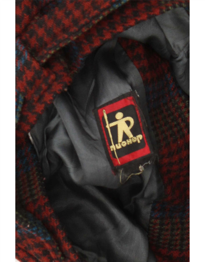Jachetă Bomber Vintage pentru femei UK 10 Small Red Houndstooth