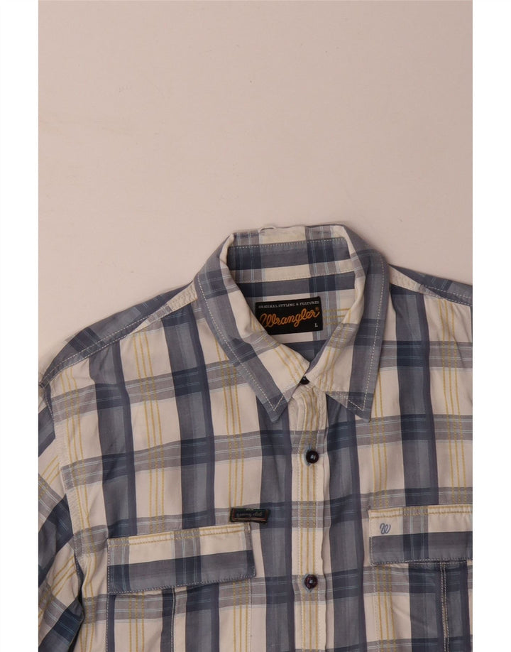 Cămașă pentru bărbați WRANGLER, mare, albastru, din bumbac