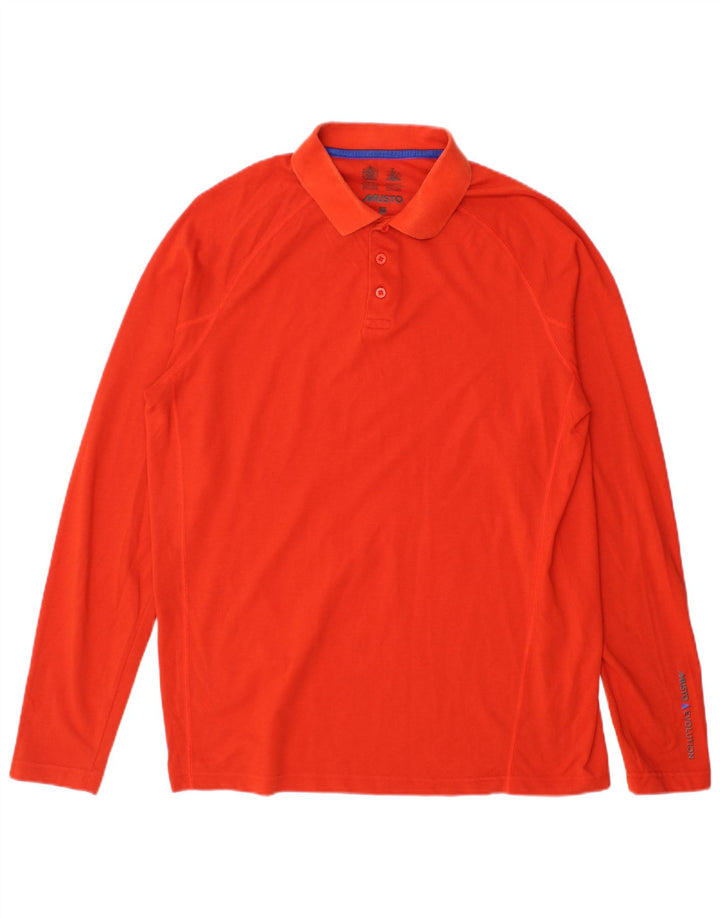 Tricou polo cu mânecă lungă pentru bărbați Musto, bumbac portocaliu mediu