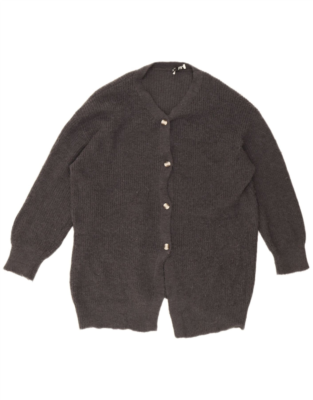 Pulover cardigan supradimensionat pentru femei Zara UK 16, mare, gri, poliester