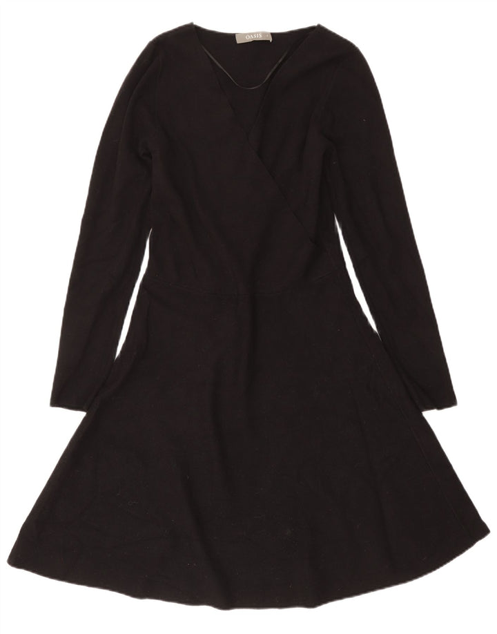 Oasis Rochie Jumper pentru Femei UK 10 Small Black Viscose